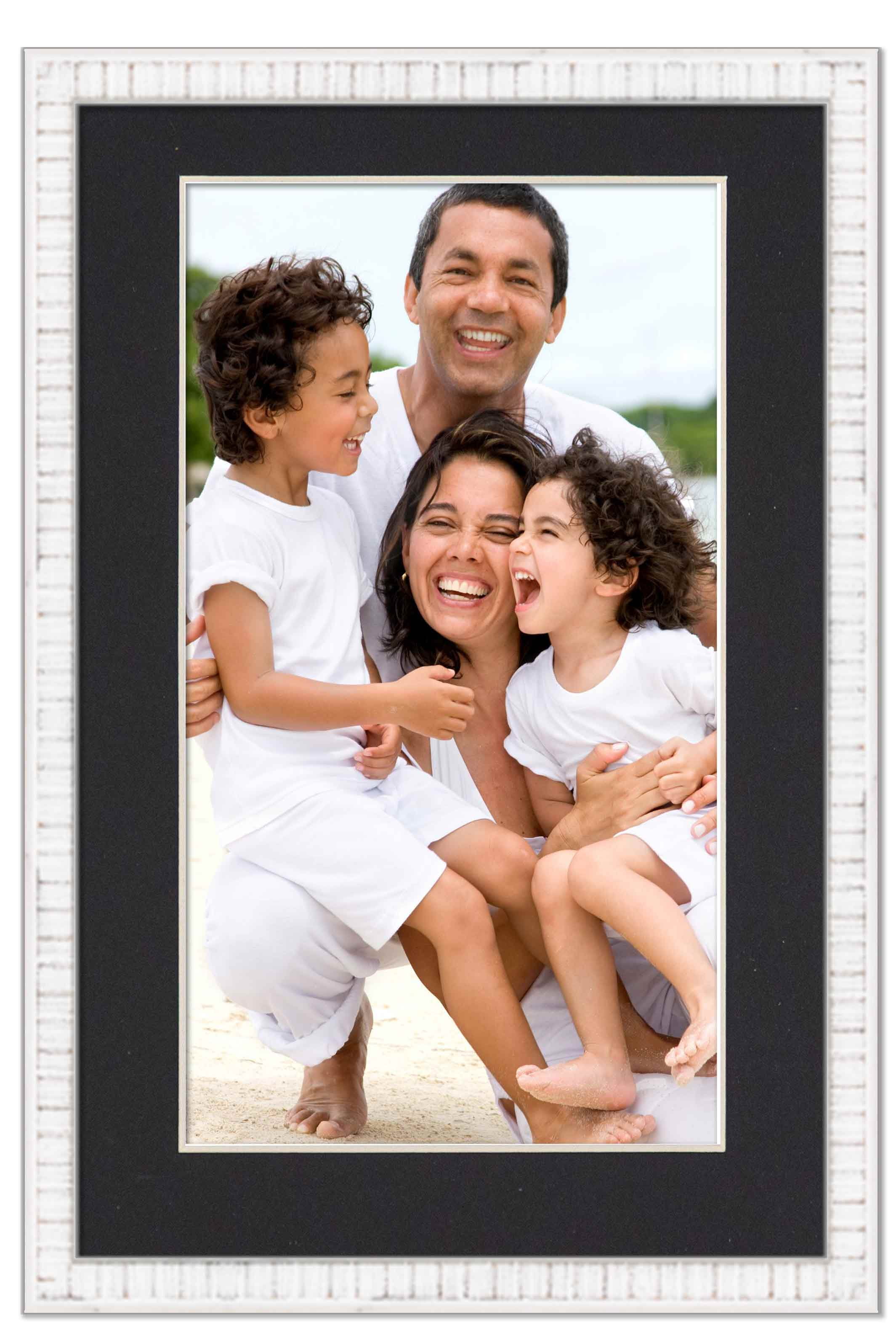 12x18 Frame White With Black Picture Mat For 12x18 Photo - White 18x24 Frame To Display Print or