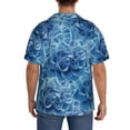 thumbnail image 3 of Lsque Vintage Floral print Men's Cuban Collar Short Sleeve Shirt Summer Beachwear Casual Button Down Fashionable Vacation Leisure Shirt-Large, 3 of 7