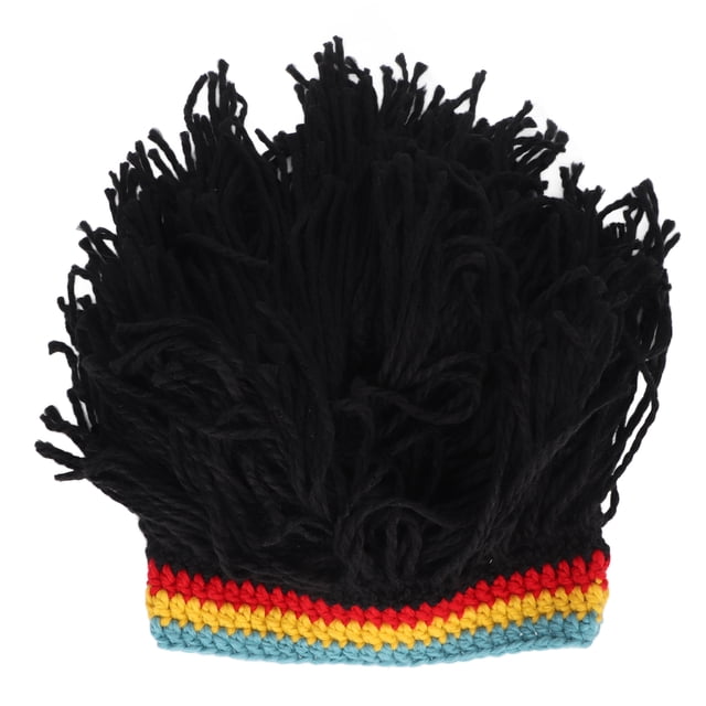 Gorro de peluca divertido, de punto, de alta elasticidad y cálido, con rastas para Navidad y Halloween.