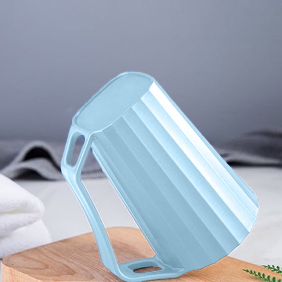 Eliaeconx Toothbrush Holder, Mouthwash Cup with Handle, Bathroom Storage Cup, High Value Household Wash Cup, Creative Portable Design, for Sink Countertop Organization, Light Blue