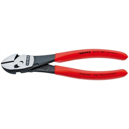 UPC: 0843221019563 | KNIPEX Tools 73 71 180  TwinForce High Leverage Diagonal Cutters with Dipped Handle