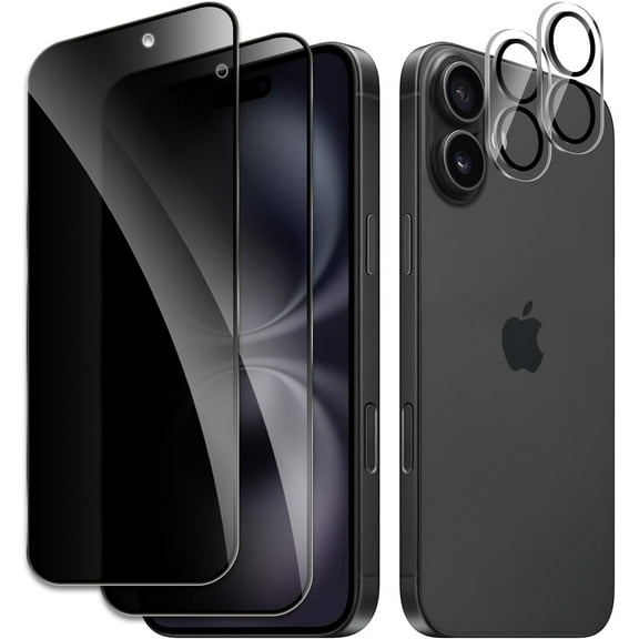 (2 2 Pack) Privacy Screen Protector Compatible with iPhone 17,Shatterproof Tempered Glass with Camera Lens Tempered Glass 9H Hardness Bubble Free Anti-Glare Case Friendly