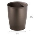 thumbnail image 2 of iDesign Kent Bathroom Trash Can, 1.6 Gallon Plastic Round Slim Open Top Garbage Bin, 2 Pack, Bronze, 2 of 5