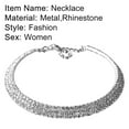 thumbnail image 4 of ievspot 1 Pcs Rhinestone Necklace Jewelry Silver Crystal Wide Choker Necklace Sparkly Collar Necklaces Prom for Women, 4 of 7