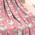 thumbnail image 3 of Pink Christmas Santa Pattern Blanket,Comfortable Soft Flannel Throw Blanket,All Season,Warm Lightweight Blankets for Sofa Bed Couch Living Room Chair,40"x50", 3 of 4