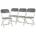 thumbnail image 3 of BizChair Big and Tall Commercial Folding Chair - Extra Wide 650LB. Capacity - Durable Plastic - Gray, 4-Pack, 3 of 18