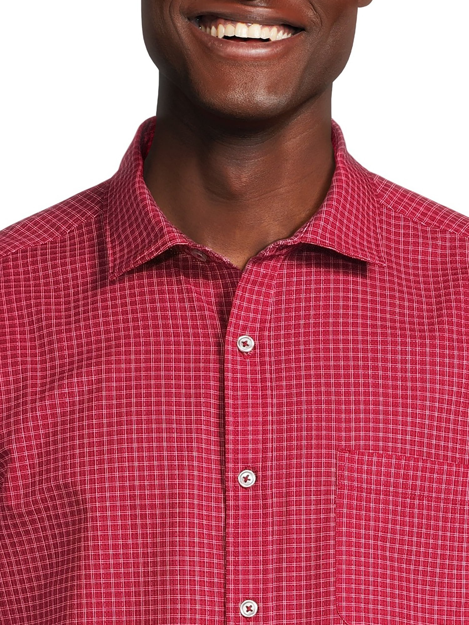 George Men’s & Big Men’s Button-Up Commuter Shirt with Short Sleeves, Sizes S-3XL