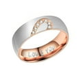thumbnail image 3 of Bague en Acier Inoxydable Mode Légère Portable Cœur Présent Bagues Robustes Simples Imperméables Bijoux Festival 9 Tailles (Femme Amour 5), 3 of 8