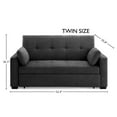 thumbnail image 3 of Nantucket Pull-Out Chenille Sleeper Sofa with Accent Pillows, Twin Size, Charcoal, 3 of 6