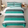 thumbnail image 2 of Homewish Green Horizontal Lines Quilt Full,Modern Artwork Full Bedspread Sets,3-Piece, 2 of 7