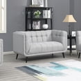 thumbnail image 2 of AC Pacific Mid-Century Modern Gray Living Room Loveseat, 2 of 7