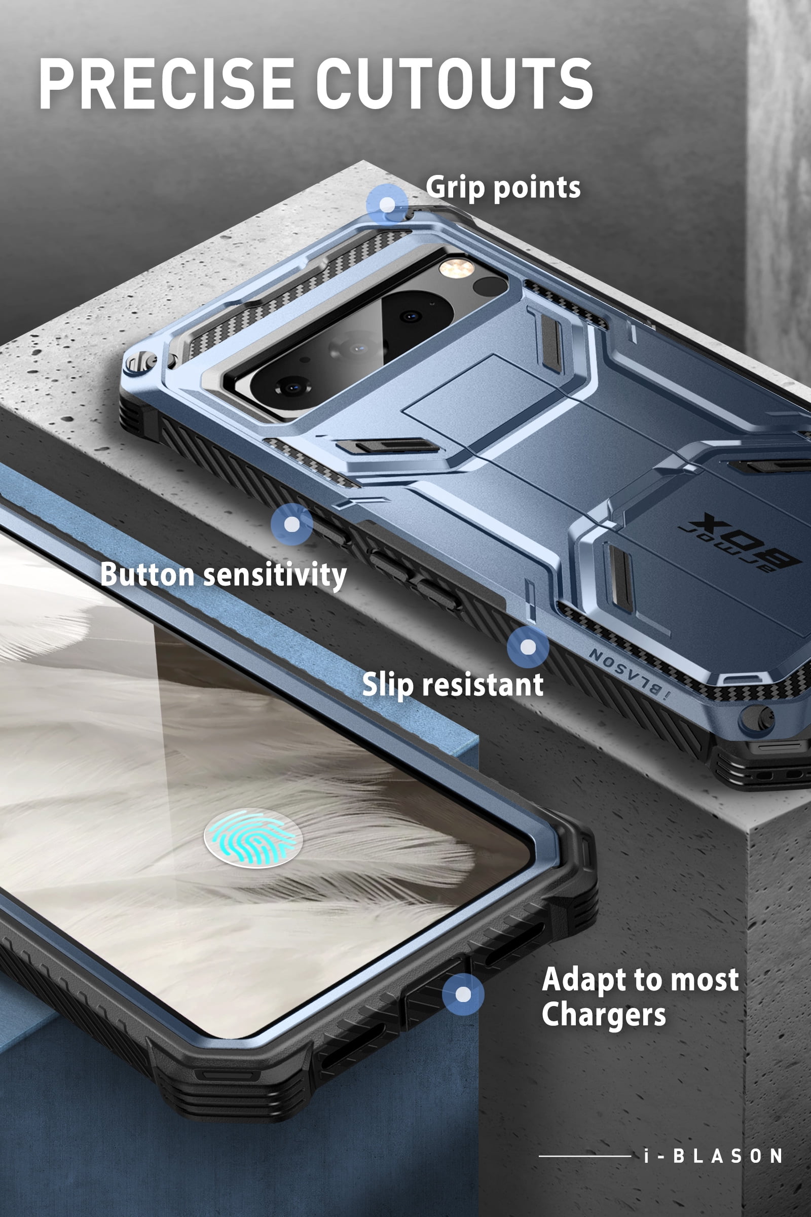i-Blason Armorbox Series Rugged Cell Phone Case for Google Pixel 8 Pro, Tilt