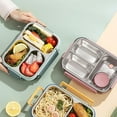 thumbnail image 5 of Stainless Steel Lunch Box 3-Grid Lunch Container,Portable Food Box Food Storage Container for Adult,The Partition Layer Can be Insulated with Water, 5 of 8
