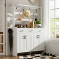 thumbnail image 2 of Euroco 51.2'' Minimalist Four-Door Shoe Cabinet with Coat Rack, 2 of 9