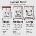 thumbnail image 4 of Rooster Hen Flannel Blanket for Bed,Travel and Camping, Chicken Farm Animal Rustic Black Floral Super Soft Cozy Blanket for All Seasons 60"x80", 4 of 7