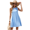Light blue, variant on Women Sleeveless U Neck Casual Shift Dress Loose Summer Color Block Dress