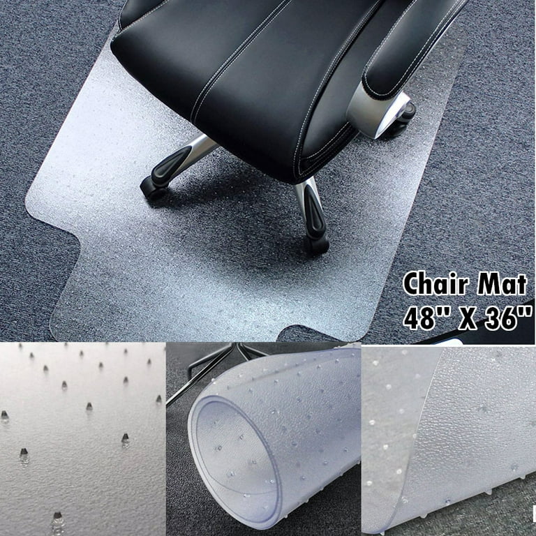 36 x 48 Home Office Chair PVC Floor Mat Studded Back with Lip