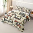 thumbnail image 3 of Castle Fairy Vintage Classic Antique Steam Train Twin Quilt Set for Boys,Retro Locomotive Twin Coverlet Set,Navy Red, 3 of 7