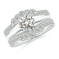 thumbnail image 4 of ANGARA Natural 0.07 Ct. Diamond Fashion Ring in 14K White Gold for Women (Ring Size: 5.5), 4 of 11