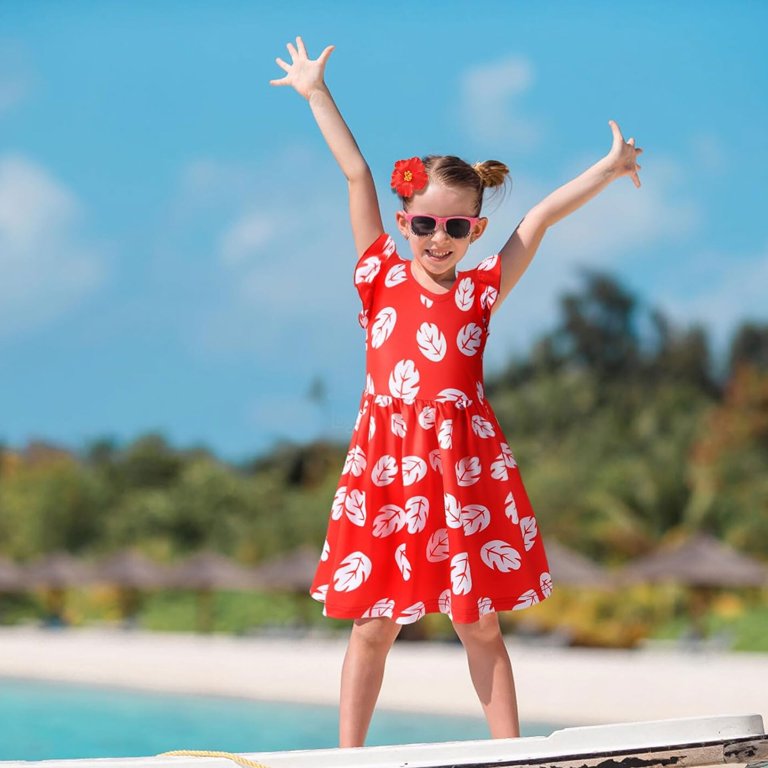 red leaf dress Lilo Girls Peasant Style Dress Red With White Leaves See Sizes Available  for Next Day Shipping Below