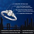 thumbnail image 2 of Gem Stone King 10K Two Tone Gold White Created Sapphire and Lab Grown Diamond Engagement Ring for Women | 1.34 Cttw | Oval 7X5MM | Gemstone September Birthstone | Size 8, 2 of 6
