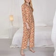 thumbnail image 3 of Pofeuu Mushroom Print Womens Pajamas Set Long Sleeve Sleepwear Button Down Nightwear Soft Pj Lounge Sets Button Down Pajamas Women-XX-Large, 3 of 7