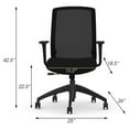 thumbnail image 2 of Bowery Hill 22.5" Modern Metal and Fabric Simple Synchro Tilt Task Chair in Onyx, 2 of 3