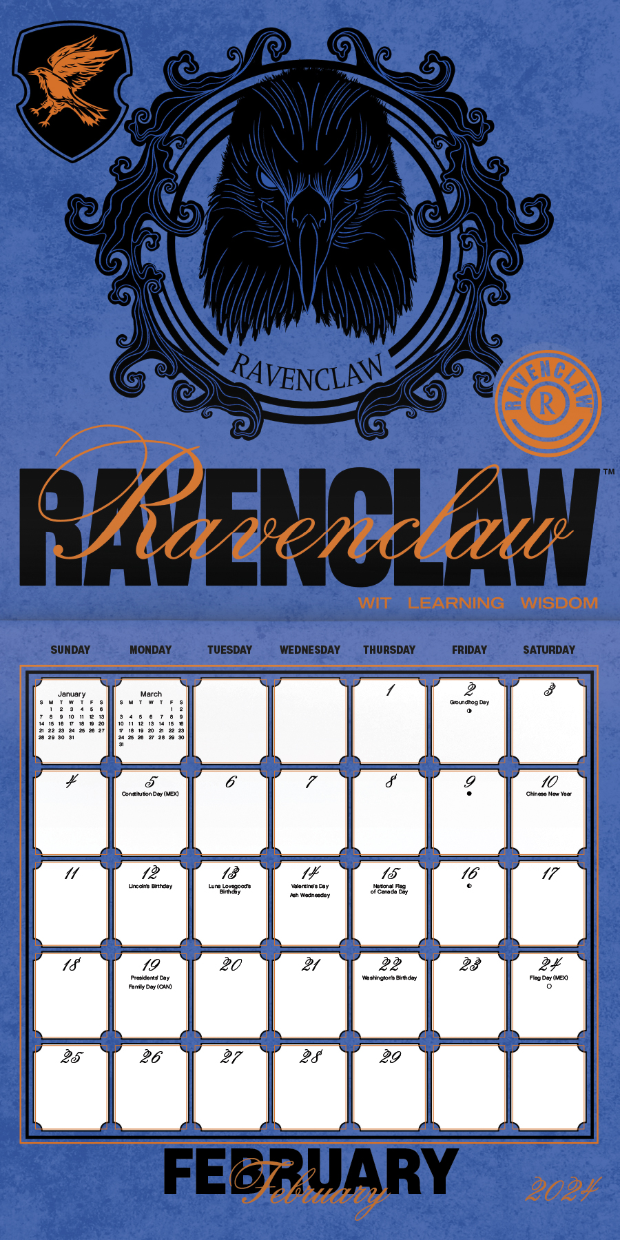 Trends International 2024 Harry Potter 2024 Harry Potter Wall Calendar & Magnetic Frame