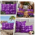thumbnail image 5 of Purple Fish Scale Outdoor Waterproof Pillow Covers, Modern Geometric Ombre Abstract Moroccan Decorative Rectangle Throw Pillowcase Sofa Cushion Sham for Patio/Couch/Chair, 20"x12" 2 Pack, 5 of 8