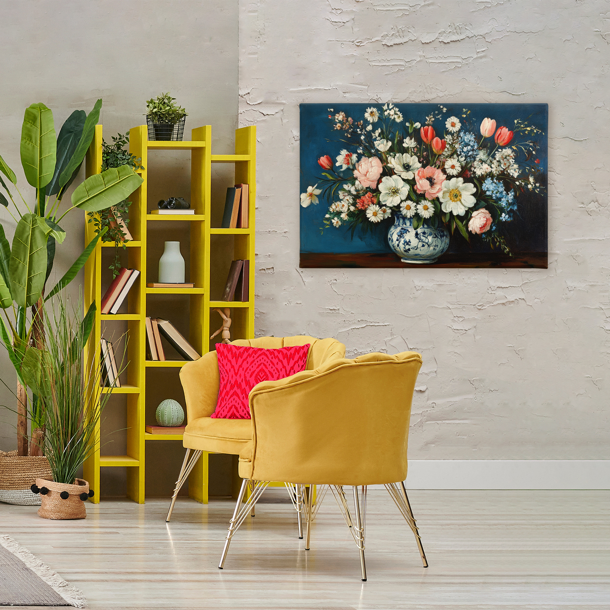 Stupell Industries Colorful Bouquet in Vase Canvas Wall Art, design by Petal Prints Design