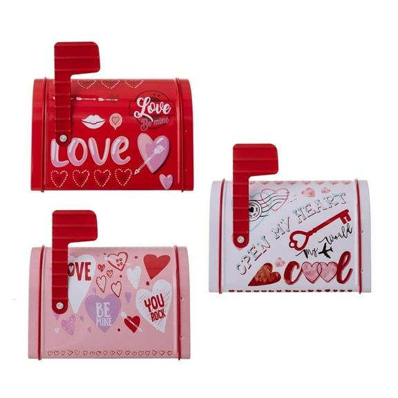 Rvaymup 3pcs Christmas Mailboxes Shape Tin Containers For Sweets And Holiday Gifts