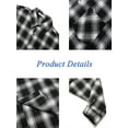 thumbnail image 5 of FUTATA Men's Black And White Plaid Shirts Long Sleeves, Casual Men's Shirts Top Plaid, Buttons Long Sleeve Shirts, 5 of 5