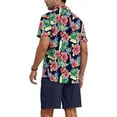 thumbnail image 4 of Aiyino Men's Flower Button Down Hawaiian Outfit Sets Casual Short Sleeve Shirt and Shorts Suits, 4 of 7