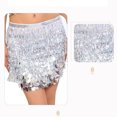 thumbnail image 2 of Fewfanhot Women's Dance Performance Outfit Sparkly Skirt - Sequins Tassel Detail, Hip Scarf for Belly Dance & Festival Events, 2 of 2