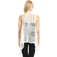 thumbnail image 2 of Cardigan Sans Manches Ouvert devant en Crochet pour Femmes, 2 of 5