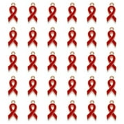 BILINLI Breast Cancer Awareness Pink Ribbon Dangle Charm European Style Beads Charm