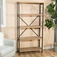 thumbnail image 6 of Ryder 4 Shelves Firwood Display Bookcase, Brown and Black, 6 of 9