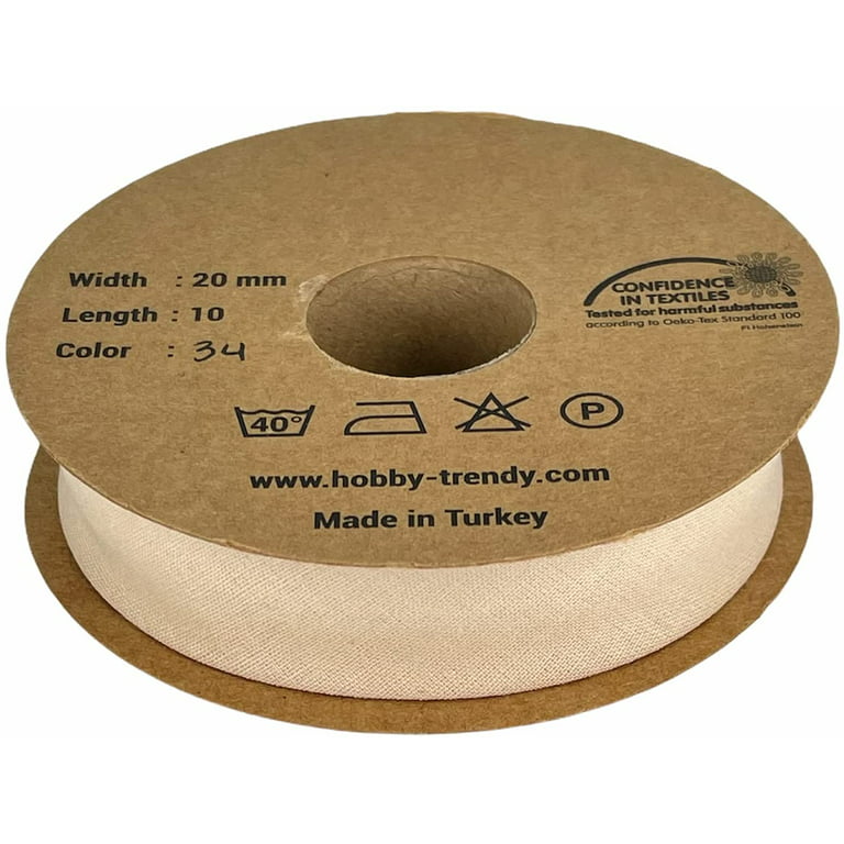 Hobby Trendy 100% Cotton Bias Binding Tape (Single Fold) 20mm-13/16inc
