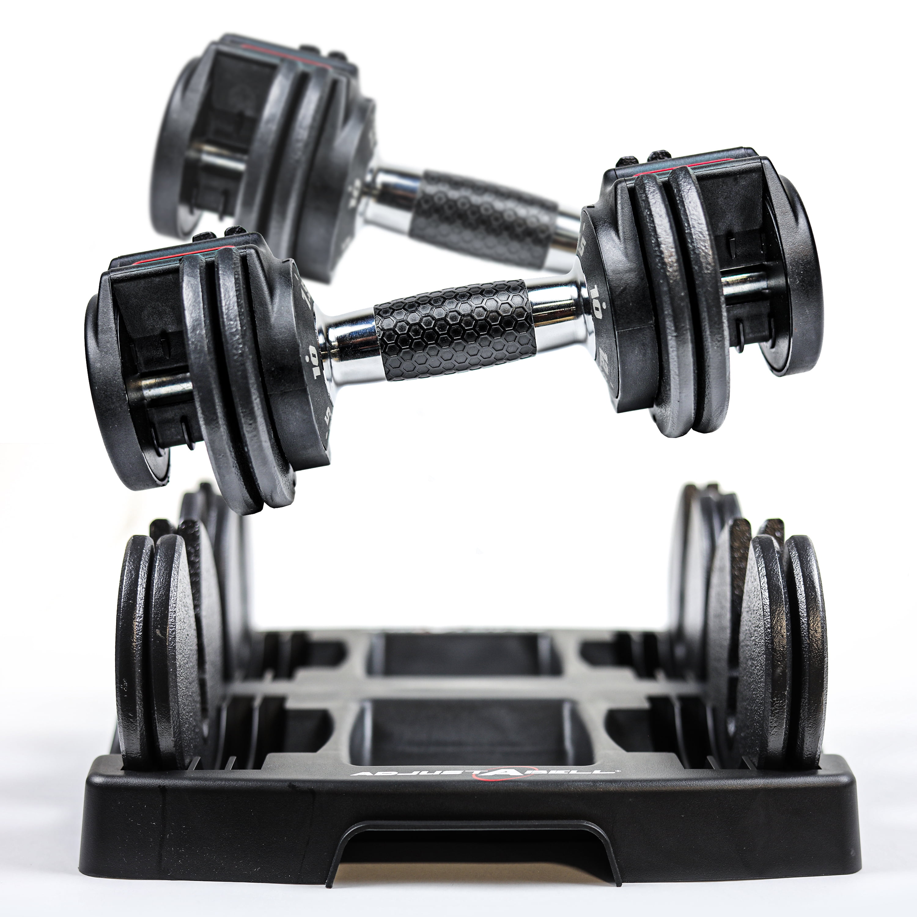 CAP Barbell ADJUSTABELL Adjustable Dumbbell Set, Premium Quick Select Adjustable Weights for Strength Training, 12.5 lb, Pair - Chrome and Black Handle