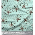 thumbnail image 1 of Soimoi Green Moss Georgette Fabric Floral Scissor & Dots Printed Fabric 1 Yard 44 Inch Wide, 1 of 5