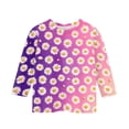thumbnail image 4 of Cute Summer Tops for Kids Girls Size 7-8 Soft Casual 3/4 Sleeve Crew Neck Girls Shirts Funny Daisy Printed T-Shirts Girls Clothes Tee Tops Purple 12-13 Years, 4 of 5