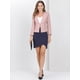 thumbnail image 3 of Oficina de trabajo para mujer, sin cuello, con cremallera, abrigo corto, traje, chaqueta, chaqueta cortada Rosa XL, 3 of 6