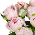 thumbnail image 3 of 10" Light Pink Peony Flower Bouquet in White Basket, 3 of 4