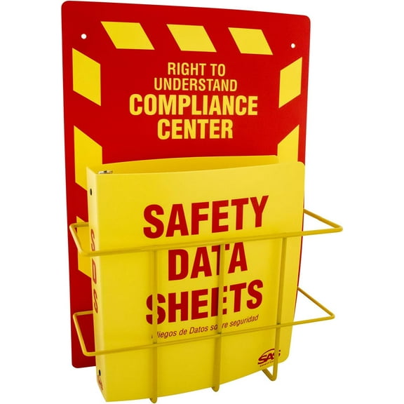 SAS Safety 6000-75 MSDS Compliance Center, Wall Mount , Yellow