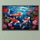 thumbnail image 3 of Kit de pintura por números sobre lienzo, arte al óleo artesanal, imagen de carpa Koi, decoración del hogar, 60x40cm, 3 of 9