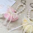 thumbnail image 5 of Trendy Plush Keychain Charm with Embroidered Lace Heart Pearls Detailing for Fashionable Accessories Girls Bag Pendant, 5 of 8