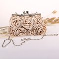 thumbnail image 4 of jiaroswwei Women Fashion Rose Flower Pattern Faux Silk Handbag Bridal Clutch Bag for Wedding Evening Party, 4 of 8