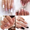 thumbnail image 2 of 24 piezas de uñas postizas decoradas cuadradas medianas cortas realistas con pegamento Deng Xun unisex, 2 of 2