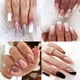 thumbnail image 2 of 24 piezas de uñas postizas decoradas cuadradas medianas cortas realistas con pegamento Deng Xun unisex, 2 of 2