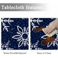 thumbnail image 2 of Tablecloth Round Snowflake Table Cloth Winter Falling Snowflakes on Blue Background Table Cover for Dining Room Kitchen Decoration 60inch, 2 of 6